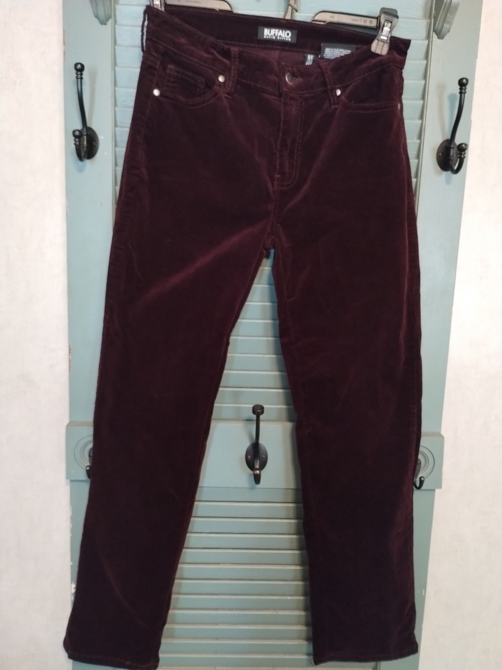Buffalo David Bitton Corduroy Straight-Leg Pants in Burgundy